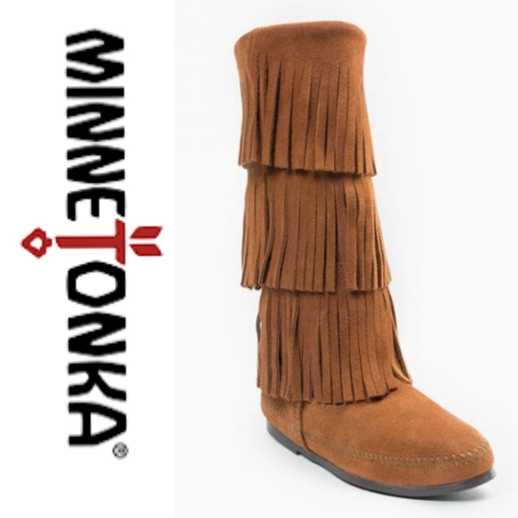 Minnetonka | 3-Layer Fringe Moccasins - Picture 1 of 8